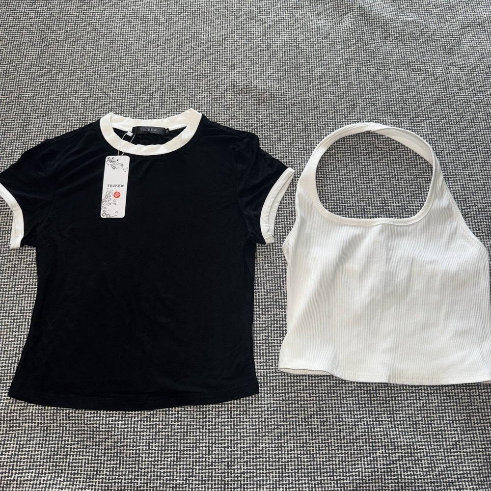 NEW Women's Set Of Black & White Shirts - Size Medium